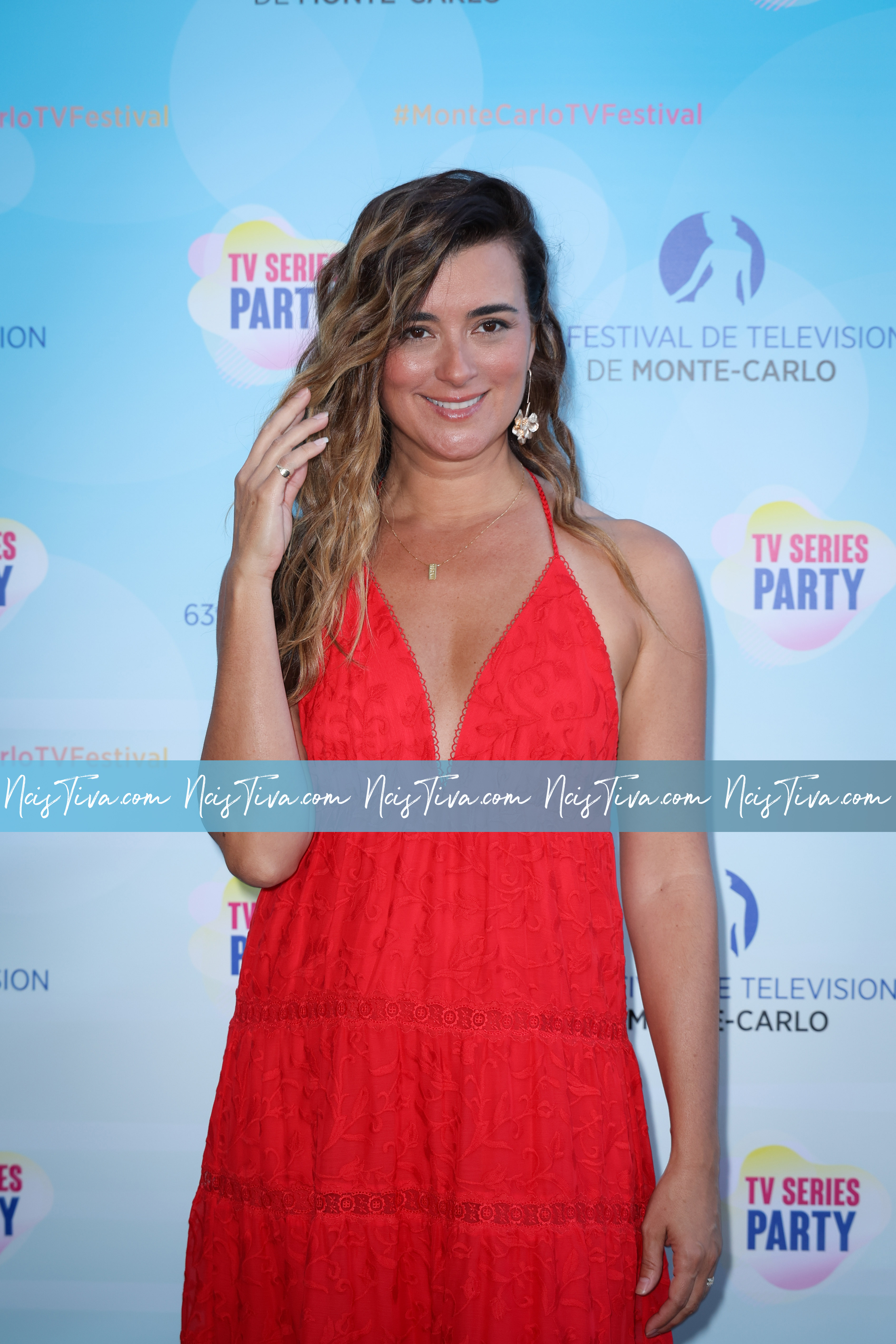 Cote de Pablo attends the Red Carpet during the 63rd Monte-Carlo Television Festival