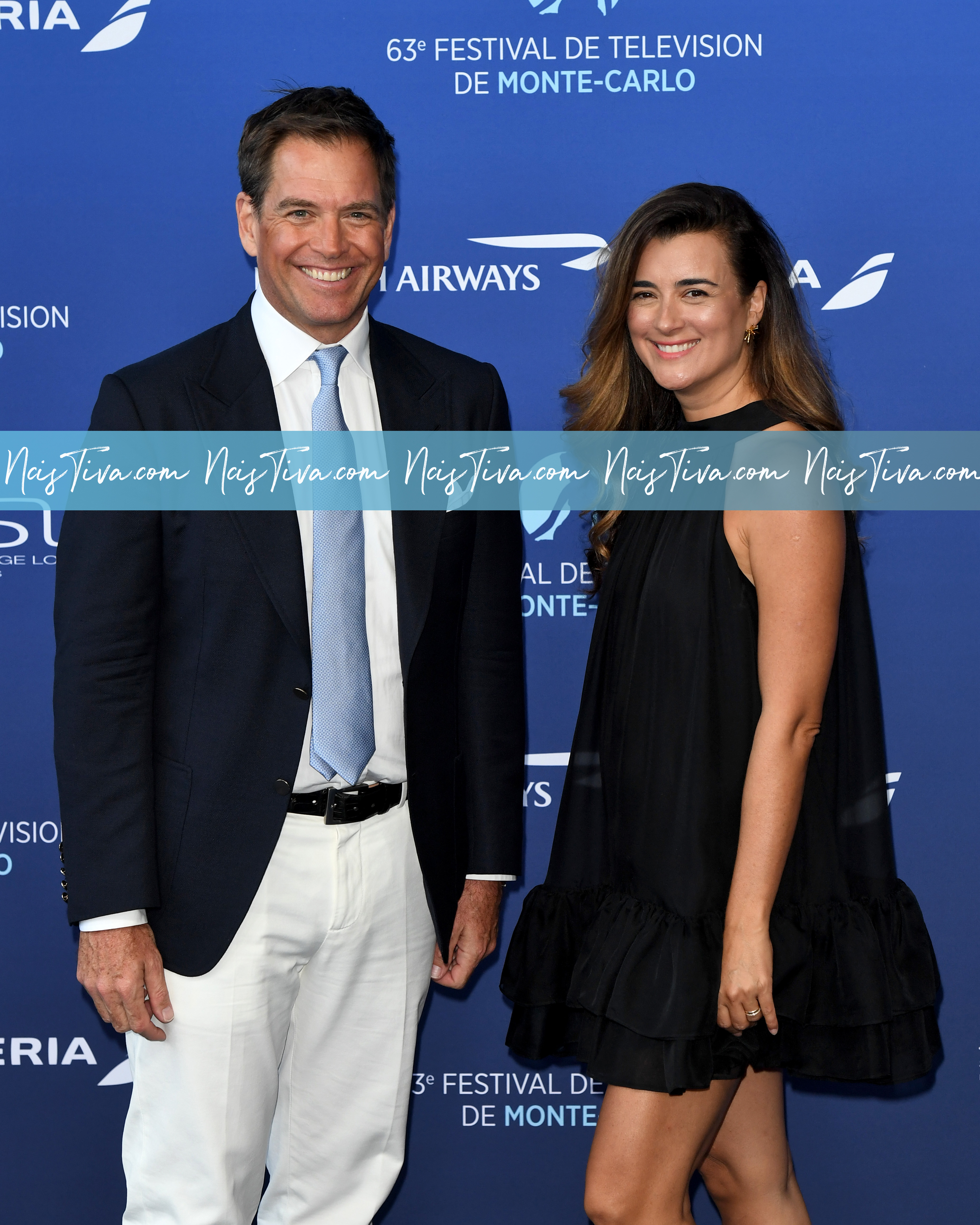 Michael Weatherly with Cote de Pablo during the opening ceremony of the 63th Monte-Carlo Television Festival in Monaco, on June 14, 2024.