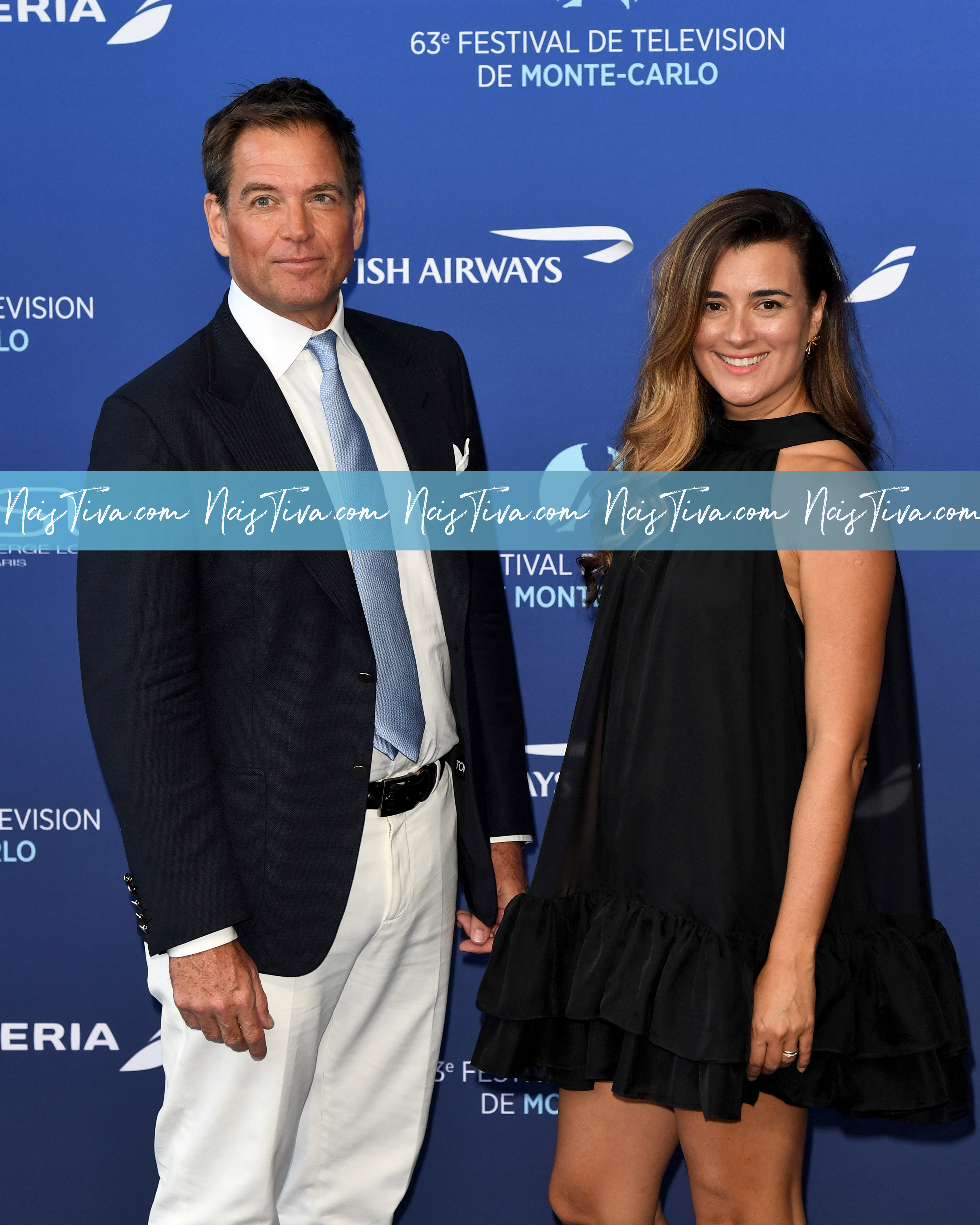 Michael Weatherly with Cote de Pablo during the opening ceremony of the 63th Monte-Carlo Television Festival in Monaco, on June 14, 2024.