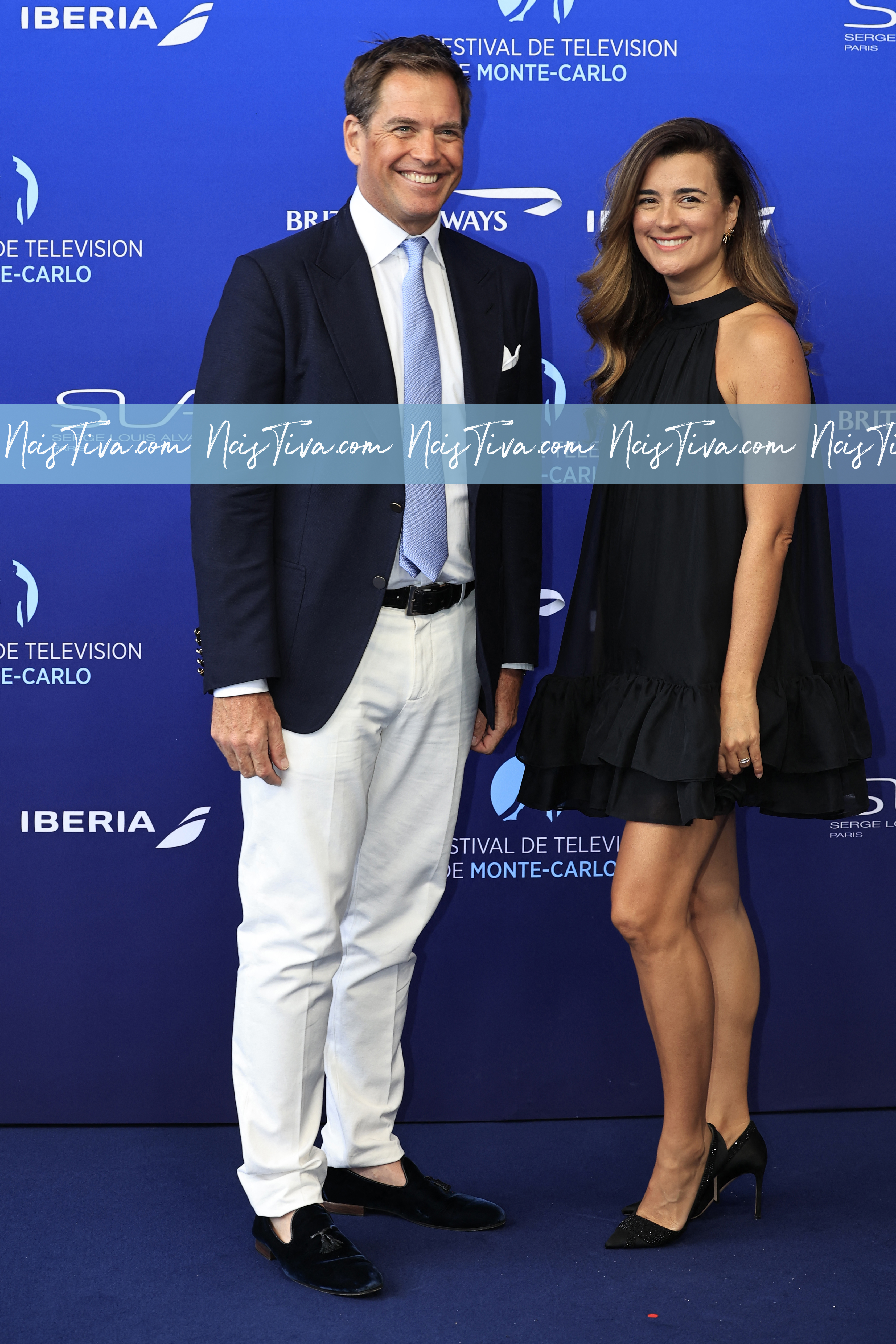 Michael Weatherly with Cote de Pablo during the opening ceremony of the 63th Monte-Carlo Television Festival in Monaco, on June 14, 2024.