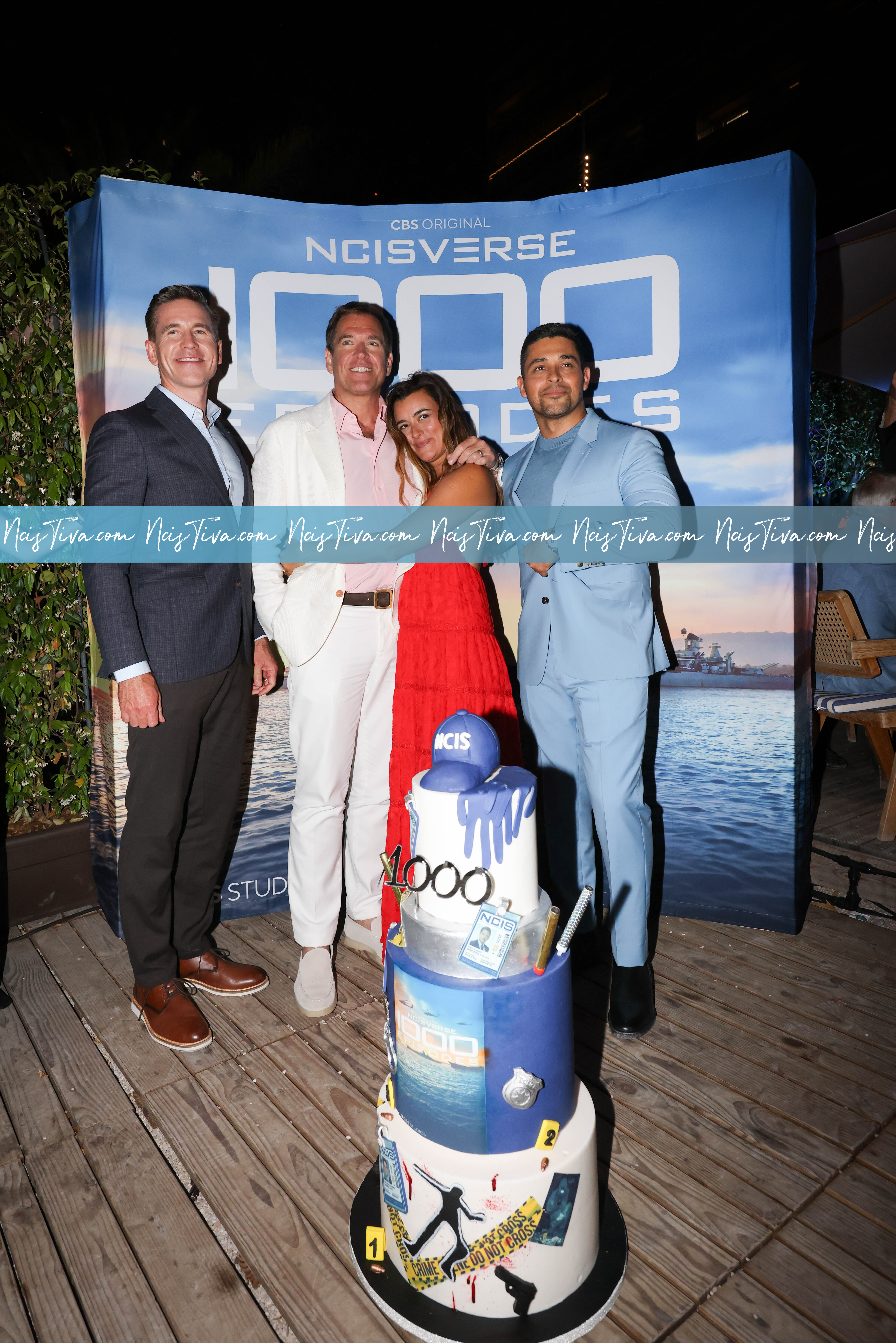 Michael Weatherly, Cote de Pablo, Brian Dietzen and Wilmer Valderrama celebrate a thousand episodes of 'NCIS' during the 63rd Monte-Carlo Television Festival.