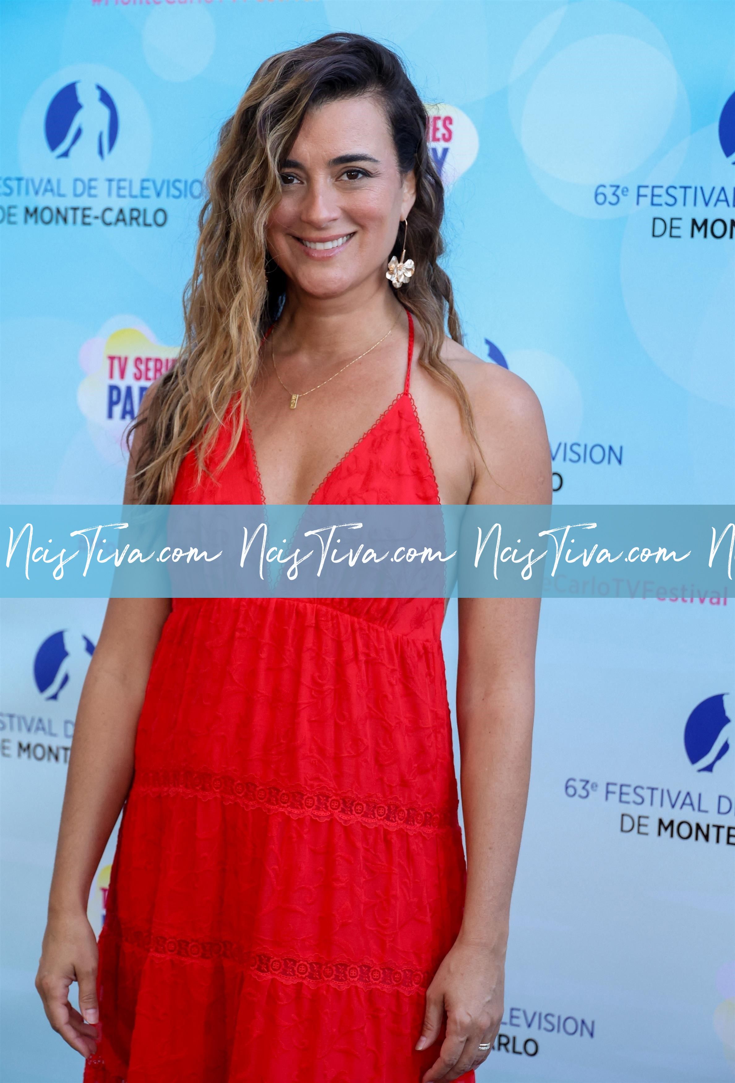 Cote de Pablo attends the Red Carpet during the 63rd Monte-Carlo Television Festival