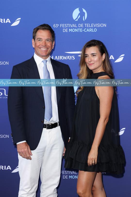 Michael Weatherly with Cote de Pablo during the opening ceremony of the 63th Monte-Carlo Television Festival in Monaco, on June 14, 2024.