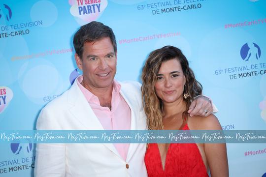 Michael Weatherly and Cote de Pablo attend the Red Carpet during the 63rd Monte-Carlo Television Festival