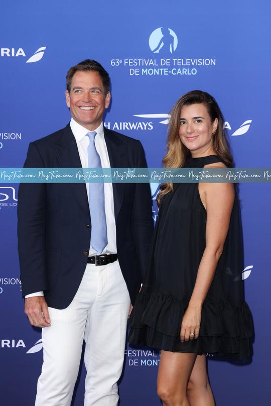 Michael Weatherly with Cote de Pablo during the opening ceremony of the 63th Monte-Carlo Television Festival in Monaco, on June 14, 2024.