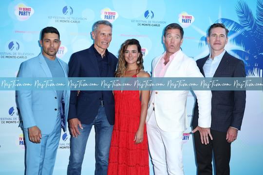 Wilmer Valderrama, Laurent Puons, Cote de Pablo, Michael Weatherly, and Brian Dietzen attend the Red Carpet during the 63rd Monte-Carlo Television Festival