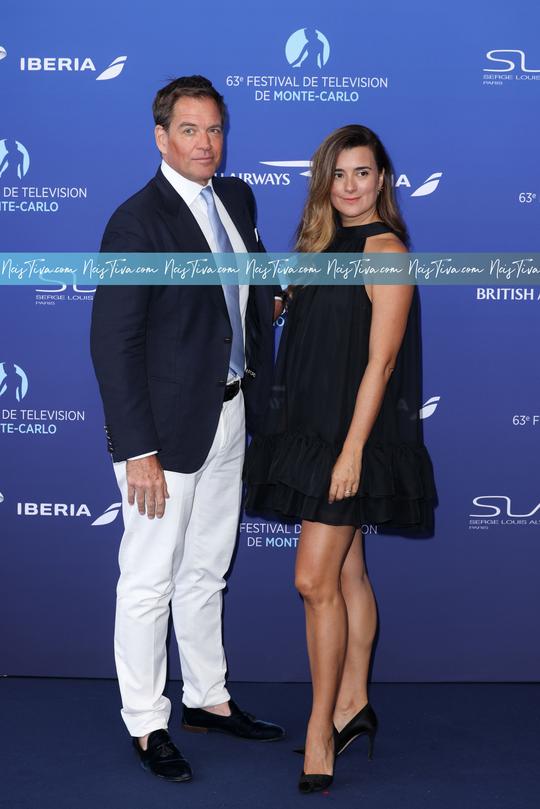 Michael Weatherly with Cote de Pablo during the opening ceremony of the 63th Monte-Carlo Television Festival in Monaco, on June 14, 2024.