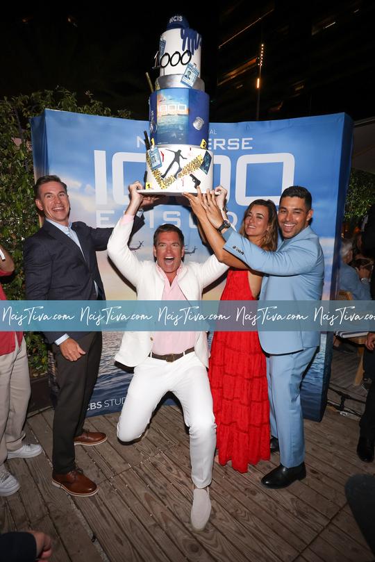 Michael Weatherly, Cote de Pablo, Brian Dietzen and Wilmer Valderrama celebrate a thousand episodes of 'NCIS' during the 63rd Monte-Carlo Television Festival.