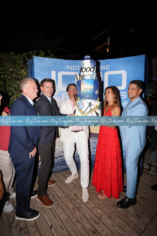 Michael Weatherly, Cote de Pablo, Brian Dietzen and Wilmer Valderrama celebrate a thousand episodes of 'NCIS' during the 63rd Monte-Carlo Television Festival.