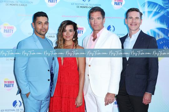 Wilmer Valderrama, Cote de Pablo, Michael Weatherly, and Brian Dietzen attend the Red Carpet during the 63rd Monte-Carlo Television Festival